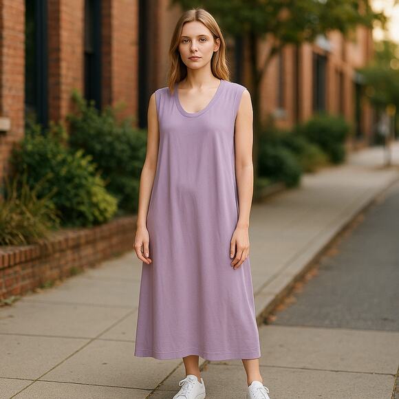 Free People FP Beach Scoop Neck Cap Sleeve Muscle Tank Midi Dress Purple Size XS - Picture 1 of 8